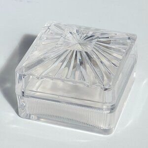 VINTAGE Acrylic Jewelry Storage Display Box Clear See Through Prism Effect